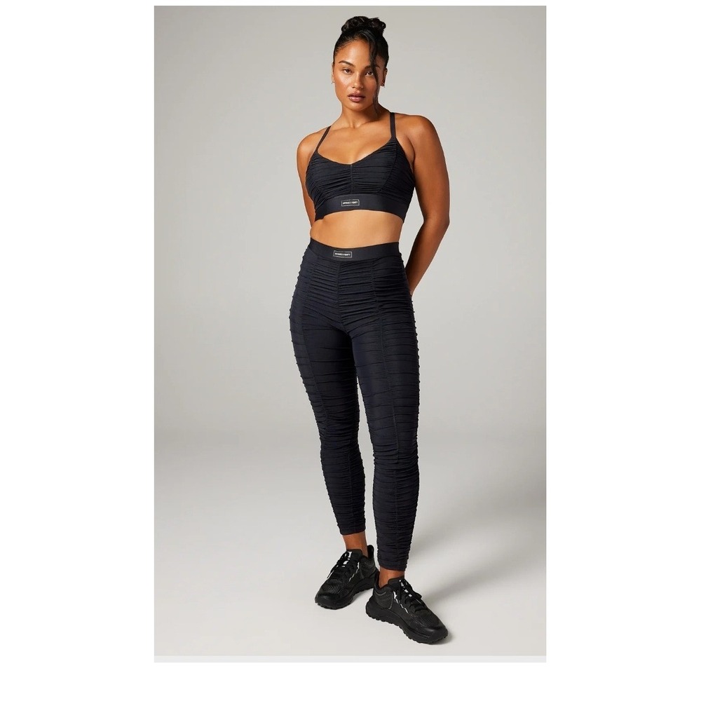 Savage X Fenty Sport Ruched Leggings Women 3X Black New High Rise Rihanna